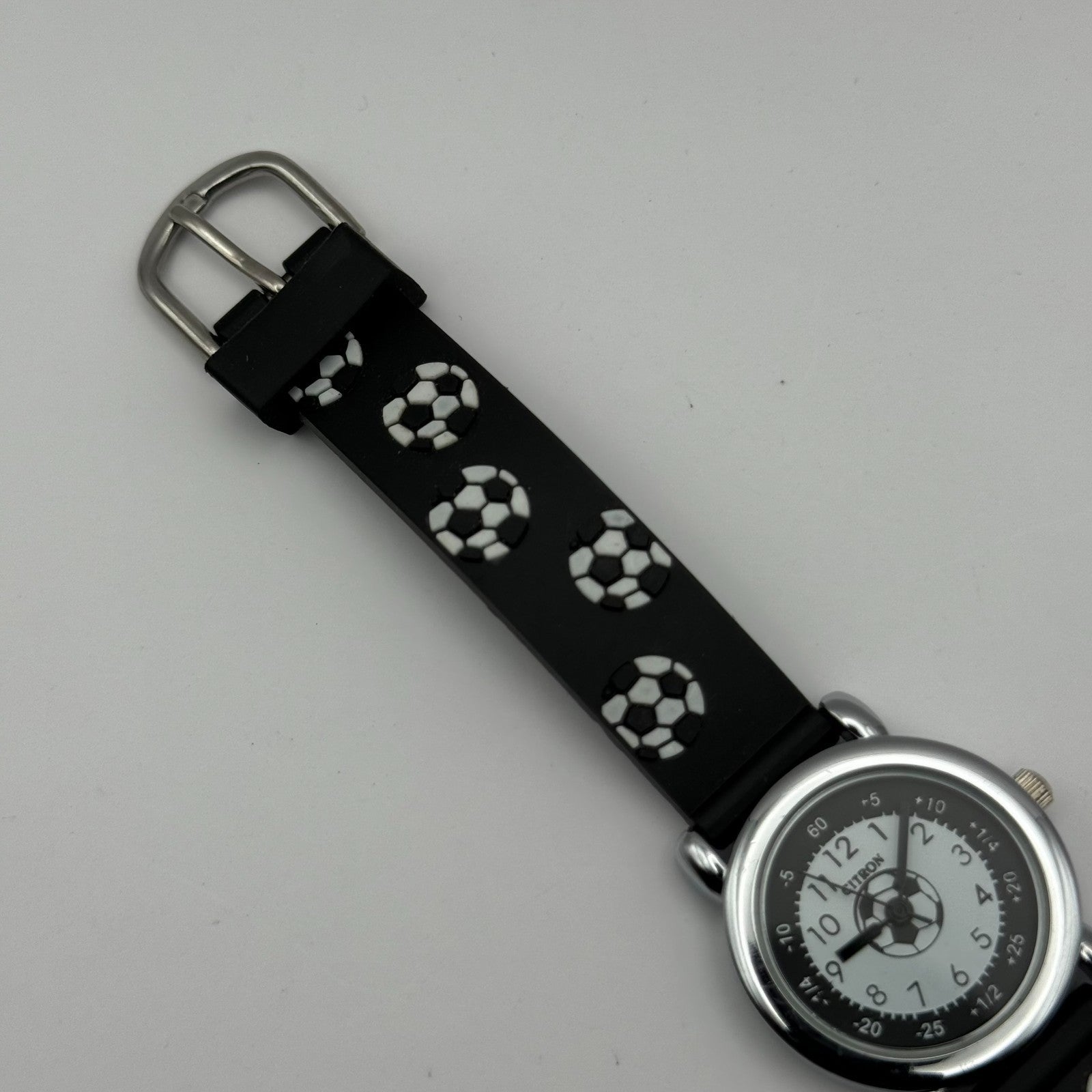 Citron Kids Quartz Watch Soccer Ball Print Strap Sporty Working 27mm New Battery