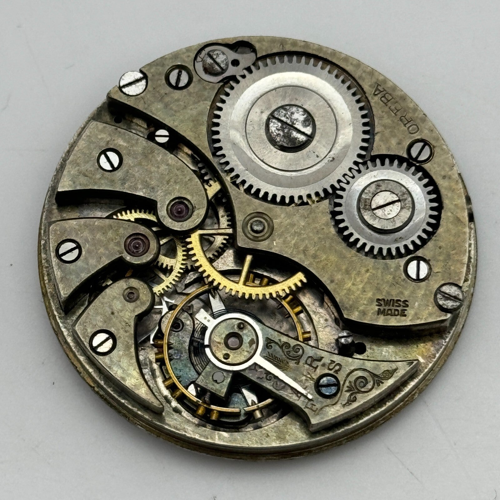 43mm Oreba Swiss Made Vintage Pocket Watch Movement PARTS SPARES REPAIR