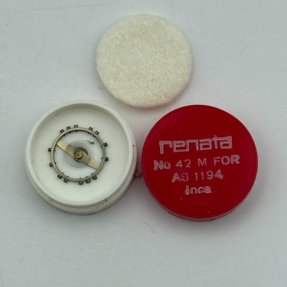 AS 1194 Balance Wheel Complete And Spring Inca Renata 42 M Watch Movement Parts 