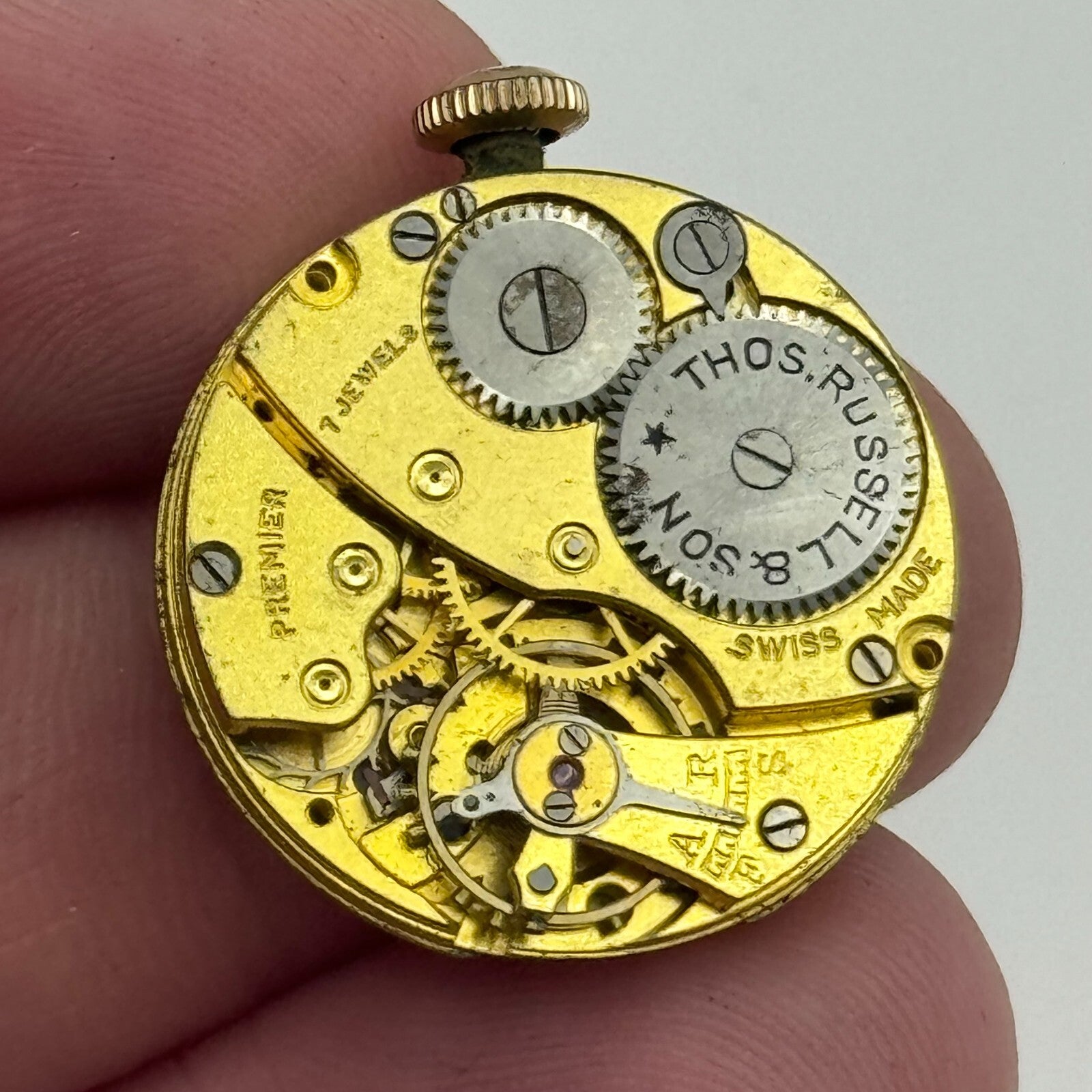 23.6mm Thomas Russell & Son Premier Balance Ok 7 Jewels Watch Movement PARTS