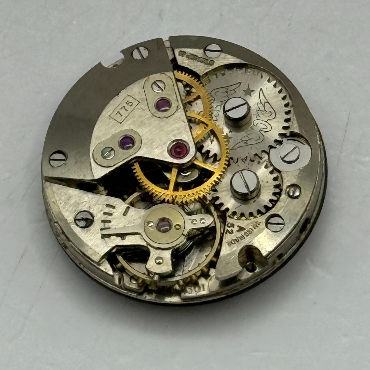19.8mm Vintage Rotary ETA 1301 Swiss Manual Wind Watch Movement PARTS REPAIR