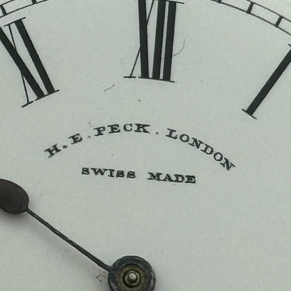 44.8mm Antique Henry E Peck London Swiss Key Wound Pocket Watch Movement PARTS