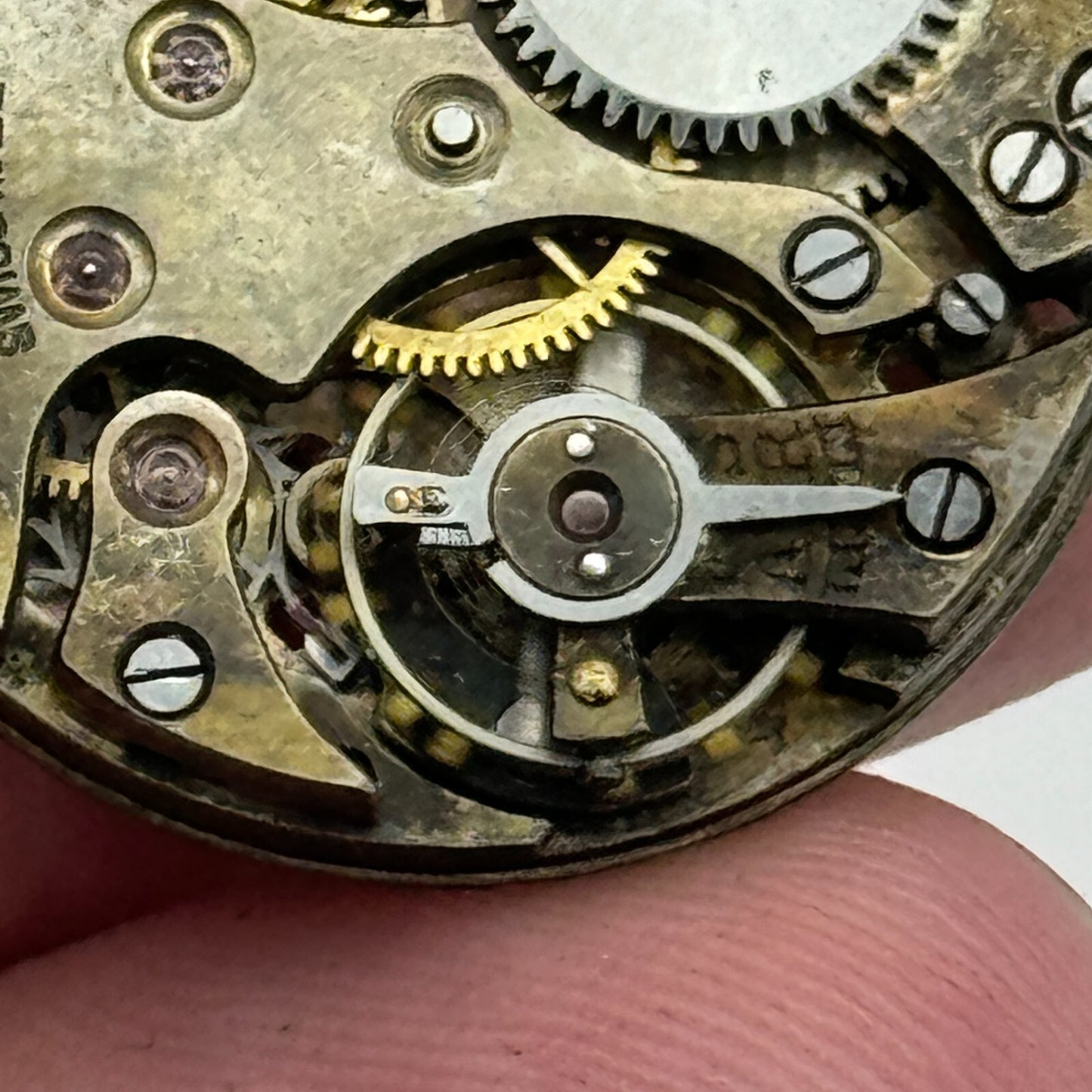 23.6mm Running Unidentified Swiss Trench Watch Movement Manual Wind  PARTS