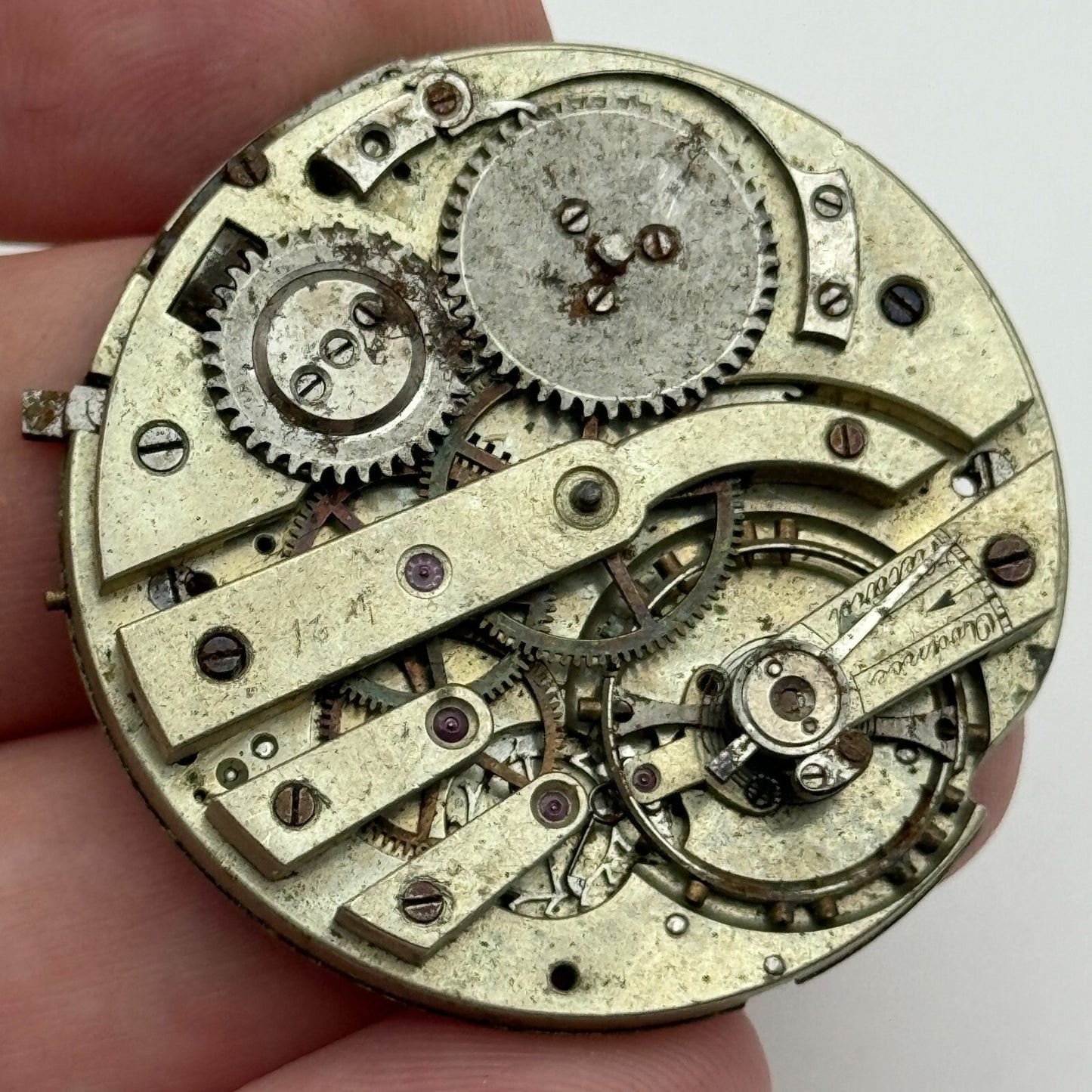 40mm Unidentified Antique Pocket Watch Movement PARTS REPAIR SPARES