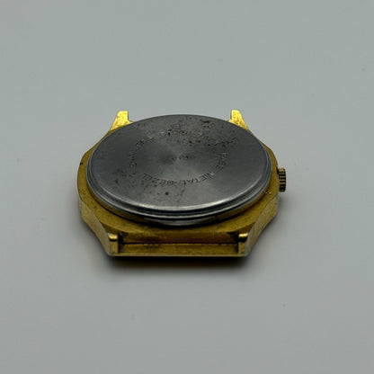 EB 870.111 Grand Swiss Quartz Watch Gold Tone Date 33mm UNTESTED PARTS REPAIR