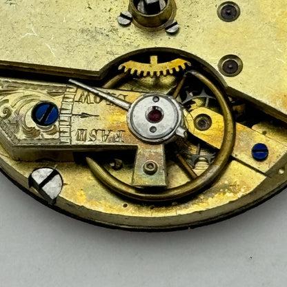 36.3mm Antique Stewart Dawson Co Liverpool Key Wound Pocket Watch Movement PARTS