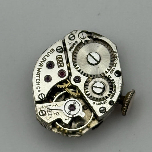 15.3mm Running Vintage Ladies Bulova 6AH Manual Wind Swiss Watch Movement PARTS