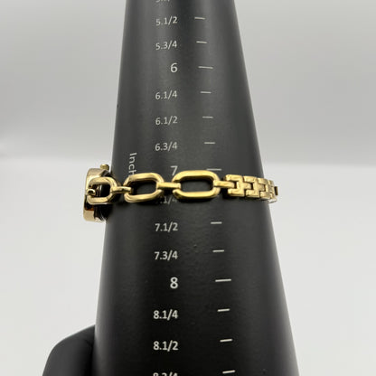 Infinite Ladies Quartz Watch Oval Dial Gold Tone Bracelet Japan Working 19mm