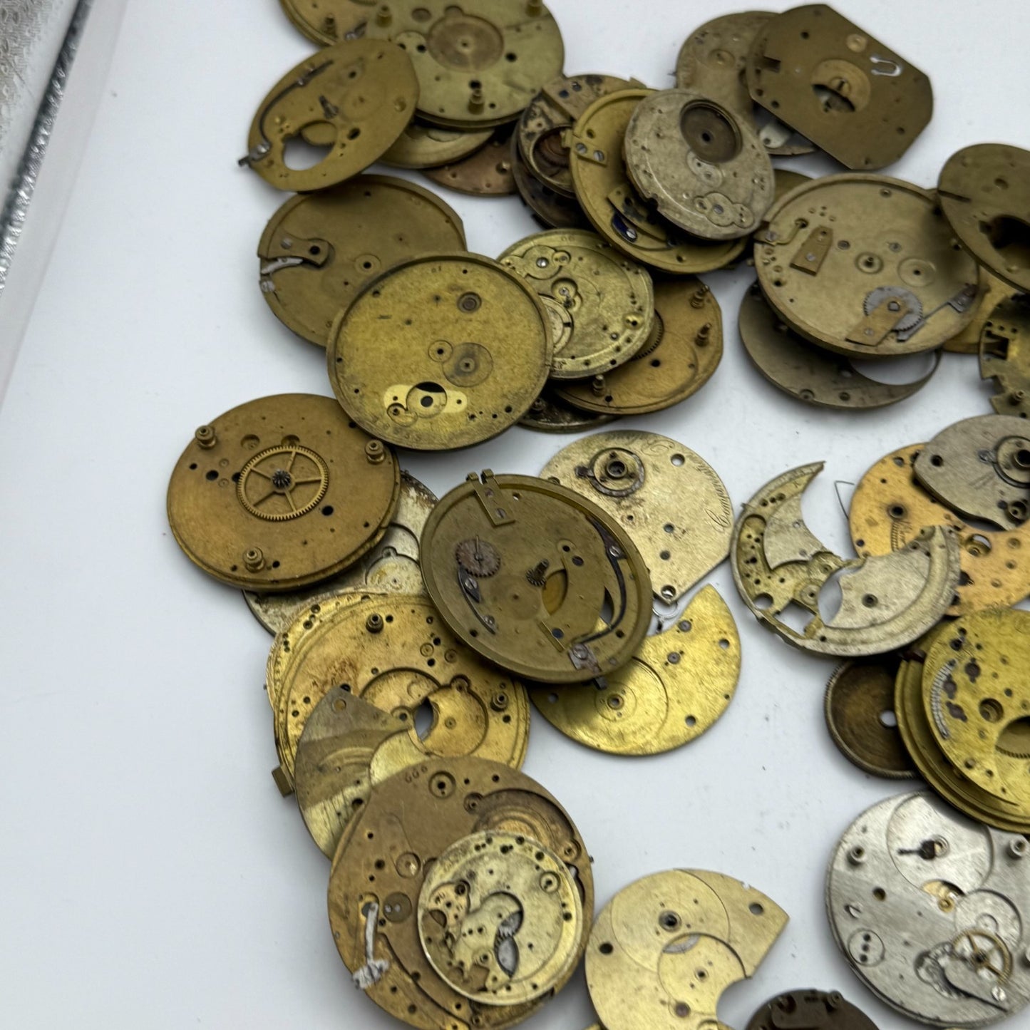 Large Bundle Of Antique Partial Pocket Watch Movements Joblot PARTS REPAIR SPARE