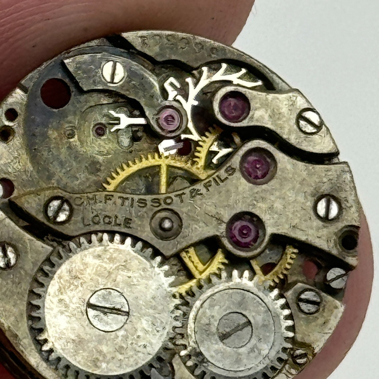 19.7mm C.H.F Tissot & Fils Locle Rare Early Manual Wind Watch Movement PARTS