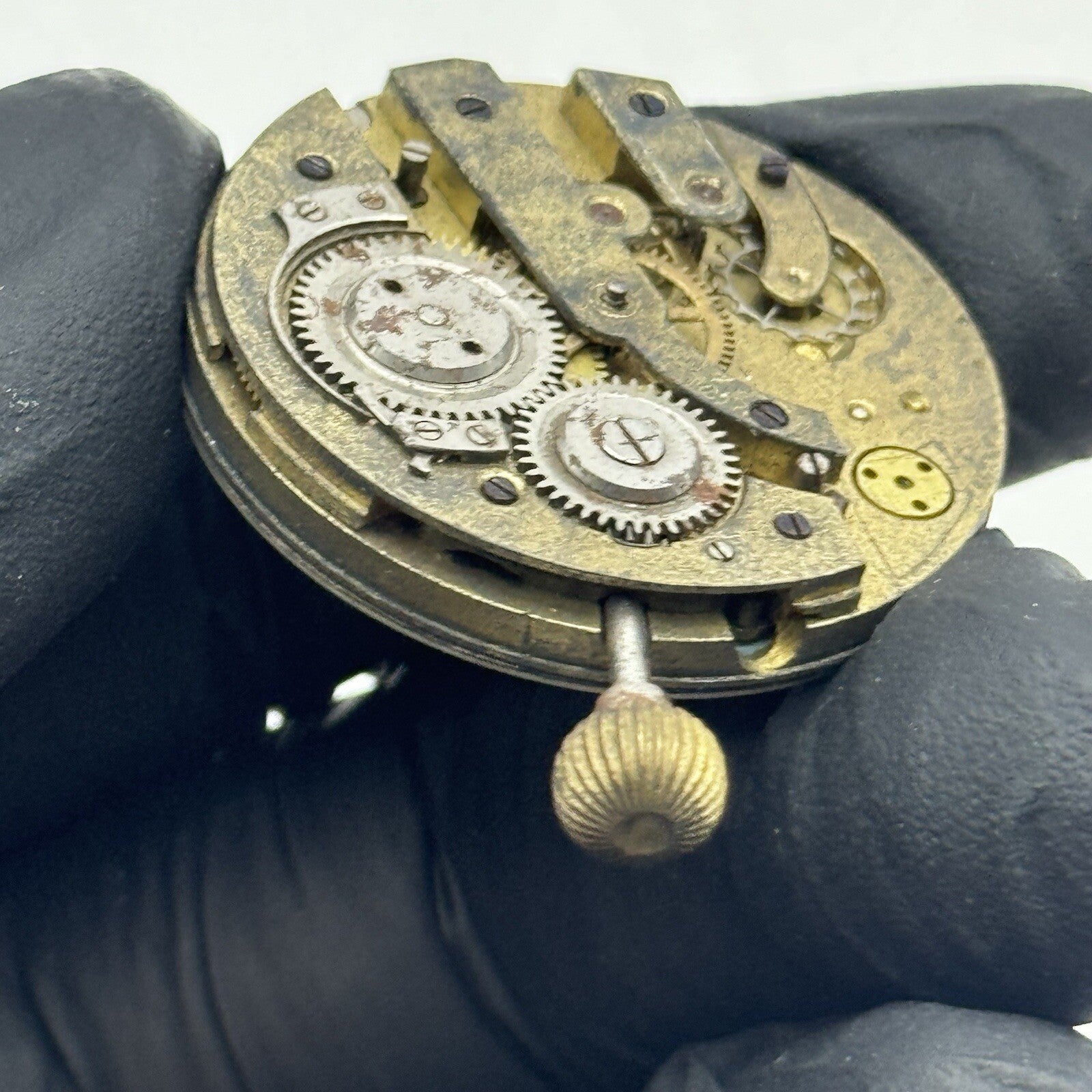 33.2mm Beautiful Patterned Dial Cylinder Pocket Watch Movement FOR PARTS