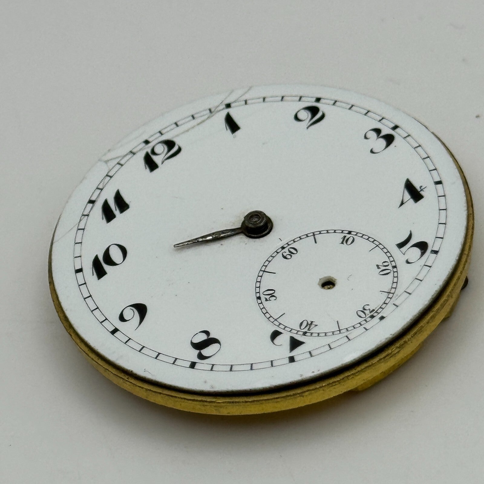 42.7mm Unidentified Swiss Sub Seconds Open Face Pocket Watch Movement PARTS