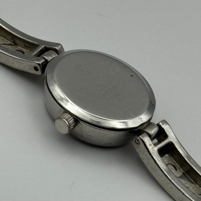 Thomas Calvi Ladies Quartz Watch Oval Dial Silver Tone Bracelet Working 21mm