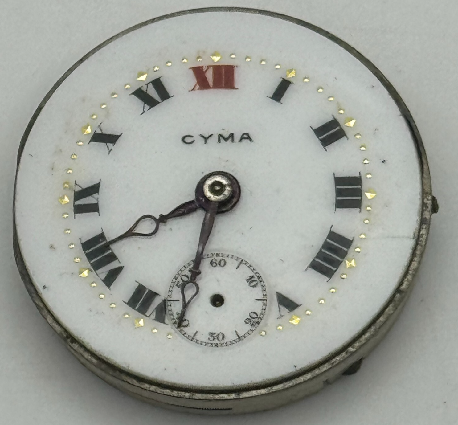 23.6mm Cyma Ref . 030 Sub Seconds Trench Watch Movement Vintage Swiss PARTS