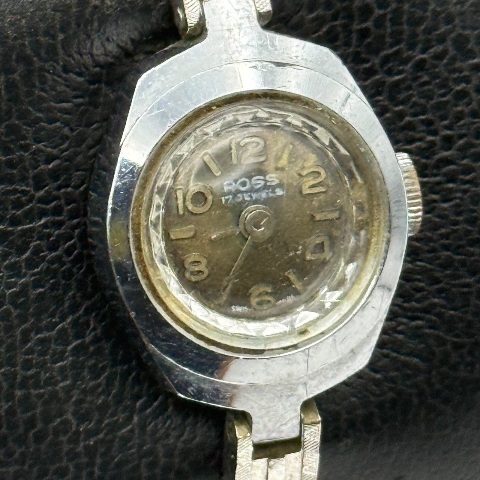 17mm Vintage Ross 17 Jewels Stainless Swissl Manual Wind Watch PARTS / REPAIR