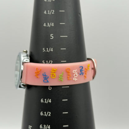 Citron Kids Quartz Watch ABC Alphabet Design Pink Strap Working 27mm New Battery