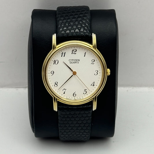 33mm Working Citizen 6031-S018161 White Dial Quartz Watch New Battery 8.5 Inches