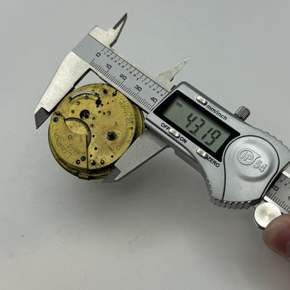 50.1mm Antique Chronometer Maker London Fusee Pocket Watch Movement - PARTS