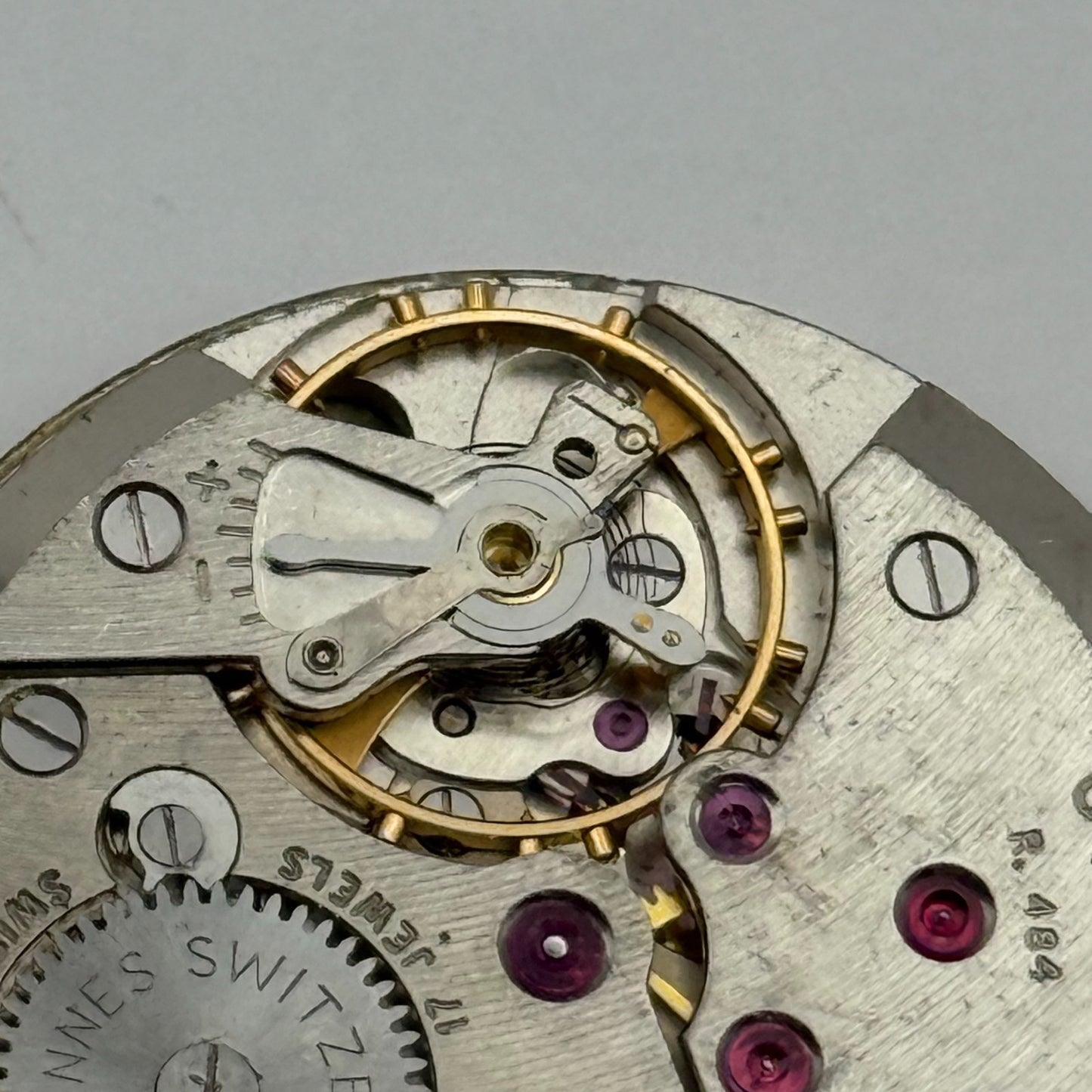 Cyma R. 484 Watch Movement Manual Wind Vintage Swiss 17 Jewels Parts 28.2mm