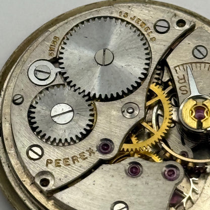 Peerex 15 Jewels Watch Movement Running Manual Wind Vintage Parts Repair 25.8mm