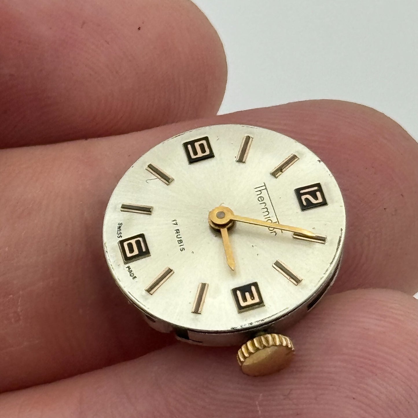 17.4mm Running FHF 351 Thermidor Manual Wind Swiss Watch Movement Vintage PARTS