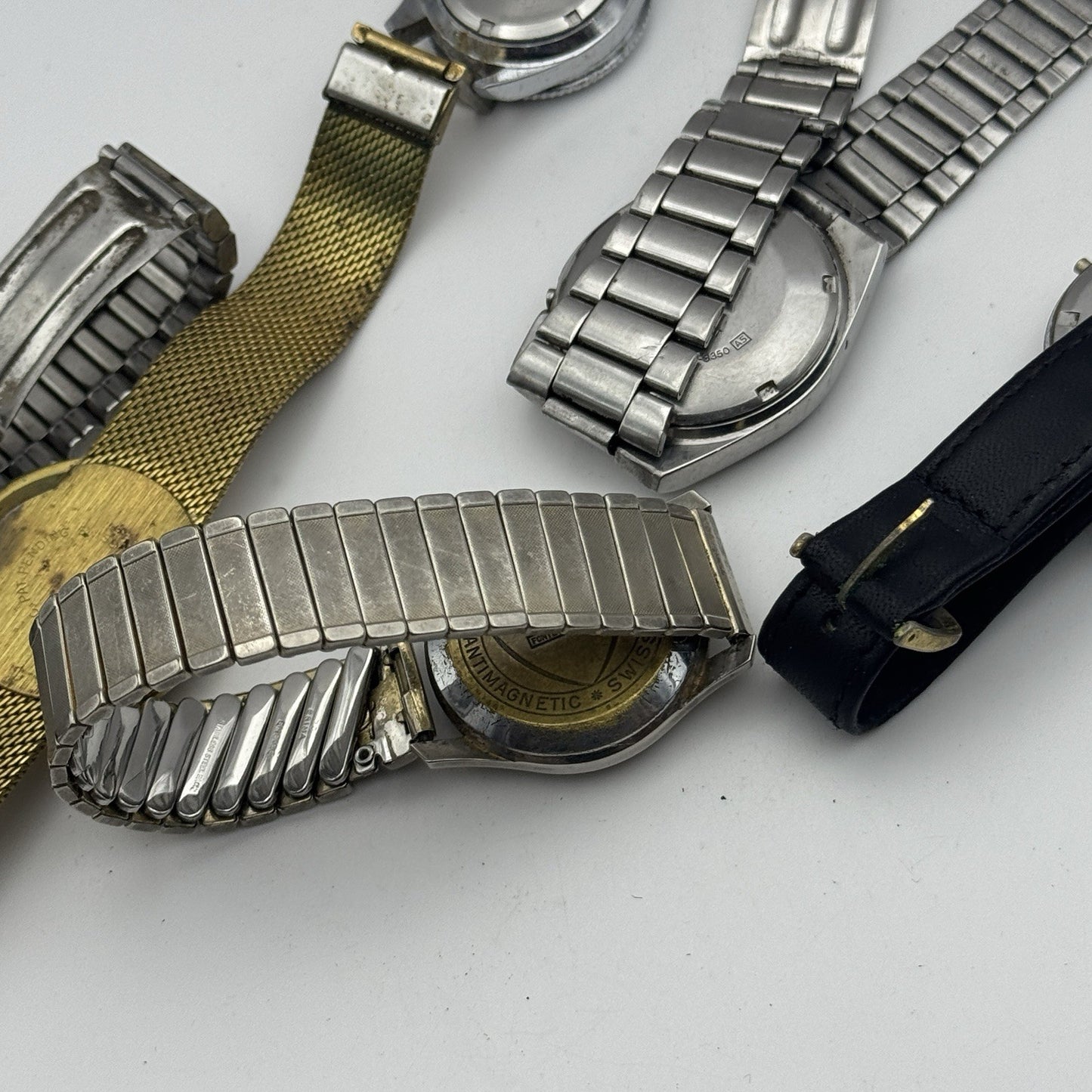 Bundle Of 6 Vintage Men’s Watches Mechanical Wind Up Job Lot Parts Repair Spares