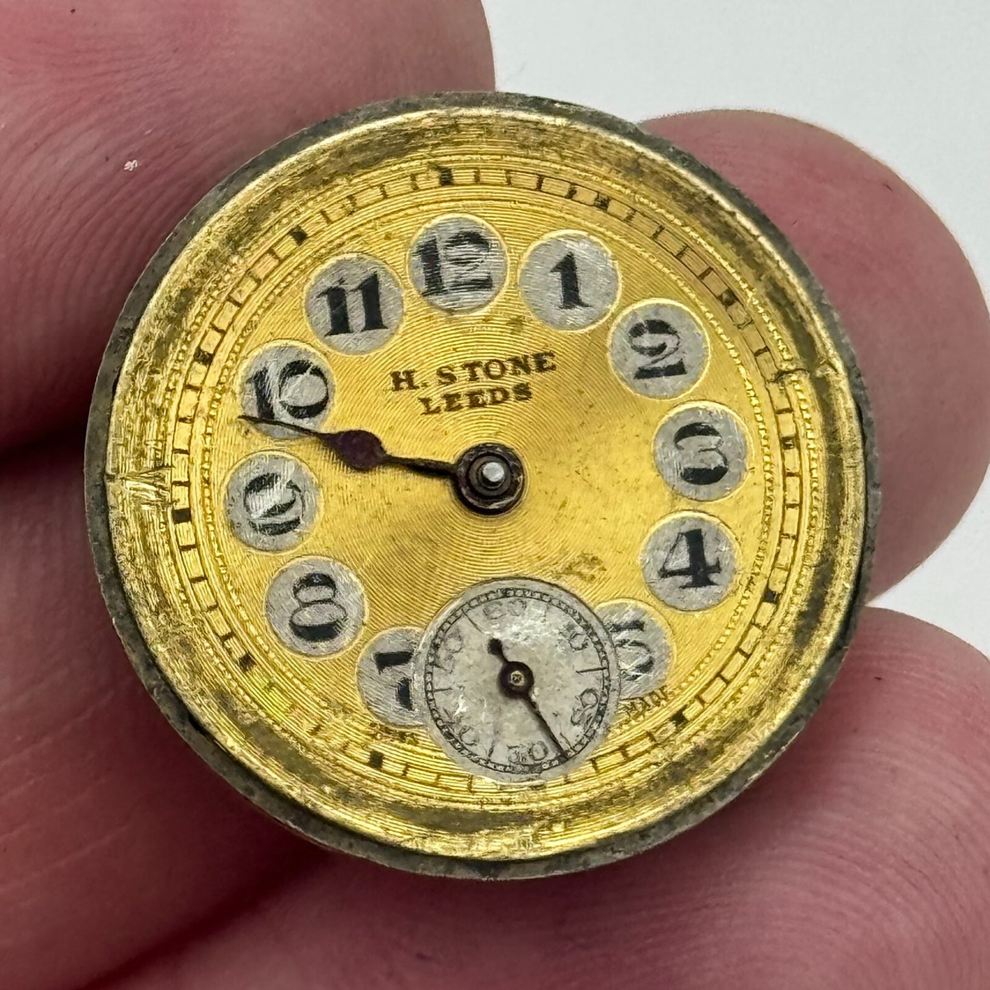 23.6mm H Stone Leeds 15 Jewels Sub Seconds Manual Wind Watch Movement For PARTS
