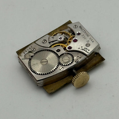 Waltham 750-B American Tank Rectangle Sub Seconds Watch Movement Parts Repair
