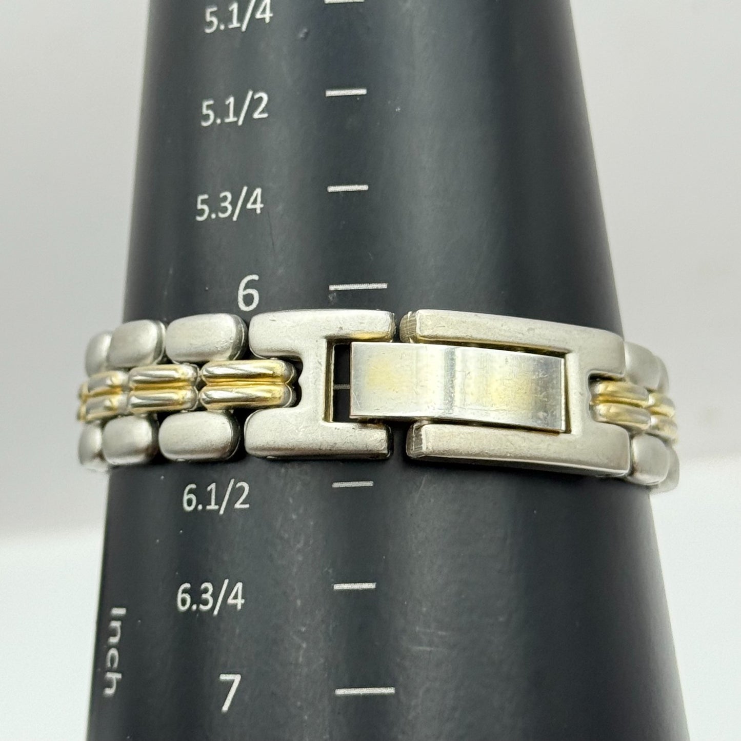 25mm Working Ladies Yves Rocher Two Tone Quartz Bracelet Watch 6.5 Inches