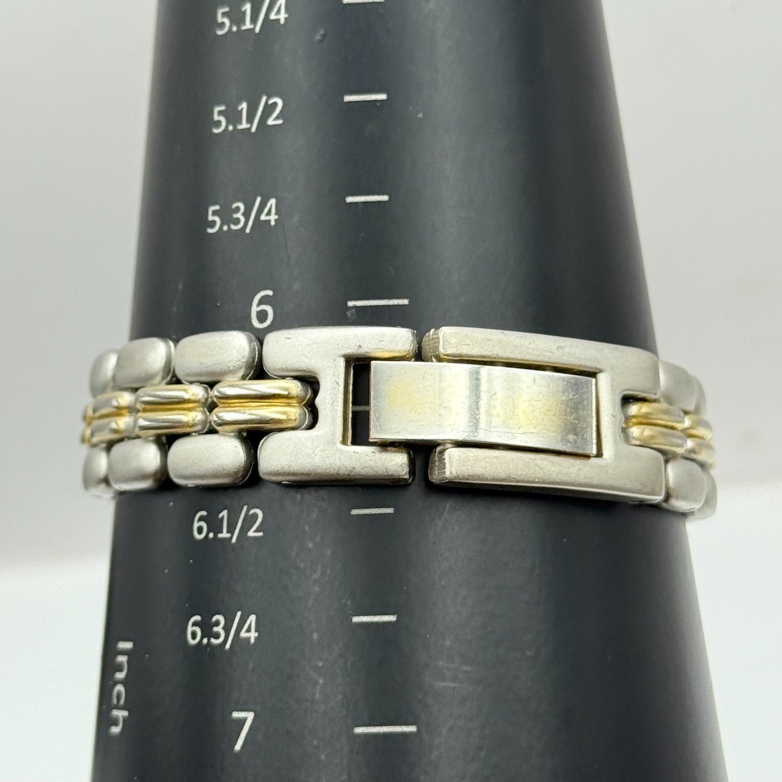 25mm Working Ladies Yves Rocher Two Tone Quartz Bracelet Watch 6.5 Inches