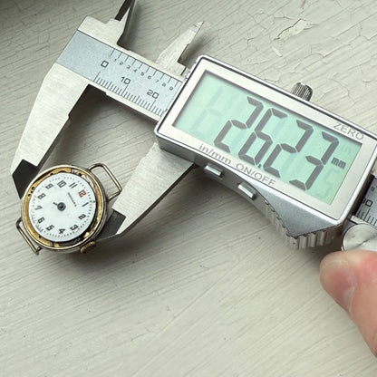 26mm Vintage Medana Trench Style Partial Swiss Manual Wind Watch PARTS / REPAIR