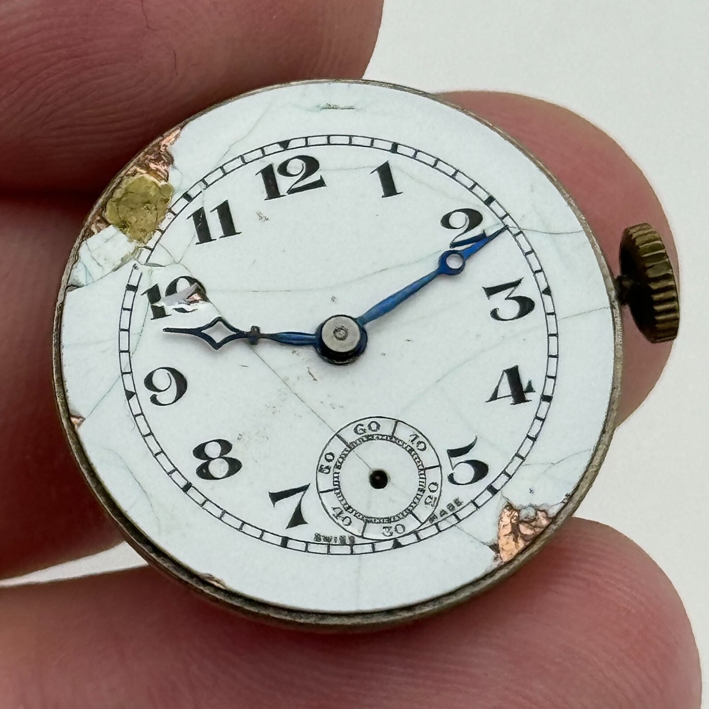 23.6mm Unidentified Sub Seconds Trench Watch Movement Manual Wind PARTS SPARES