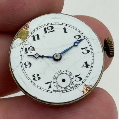 23.6mm Unidentified Sub Seconds Trench Watch Movement Manual Wind PARTS SPARES