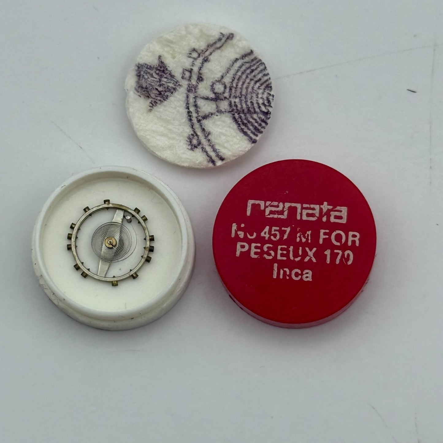 Peseux 170 Balance Complete Inca Renata 457 M Watch Movement Parts Vintage
