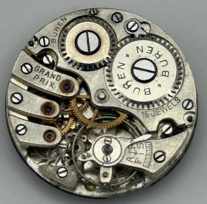 Buren Grand Prix 48 237 Watch Movement Manual Wind Vintage Parts Repair 23.6mm