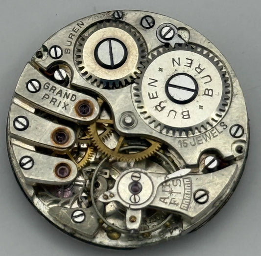 Buren Grand Prix 48 237 Watch Movement Manual Wind Vintage Parts Repair 23.6mm
