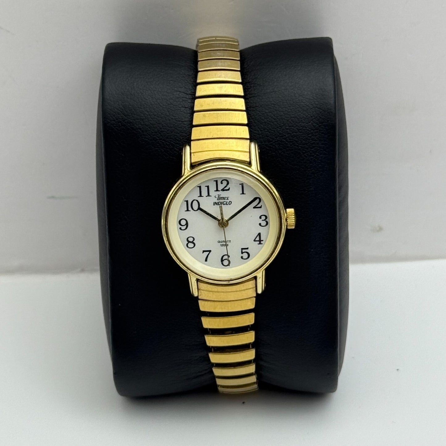 23mm Working Vintage Ladies Timex Indiglo Gold Plated Quartz Watch New Battery