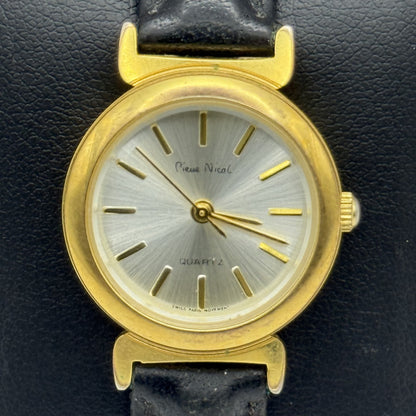 Working Ladies Pierre Nicol Gold Plated 24mm Quartz Watch New Battery Adjustable