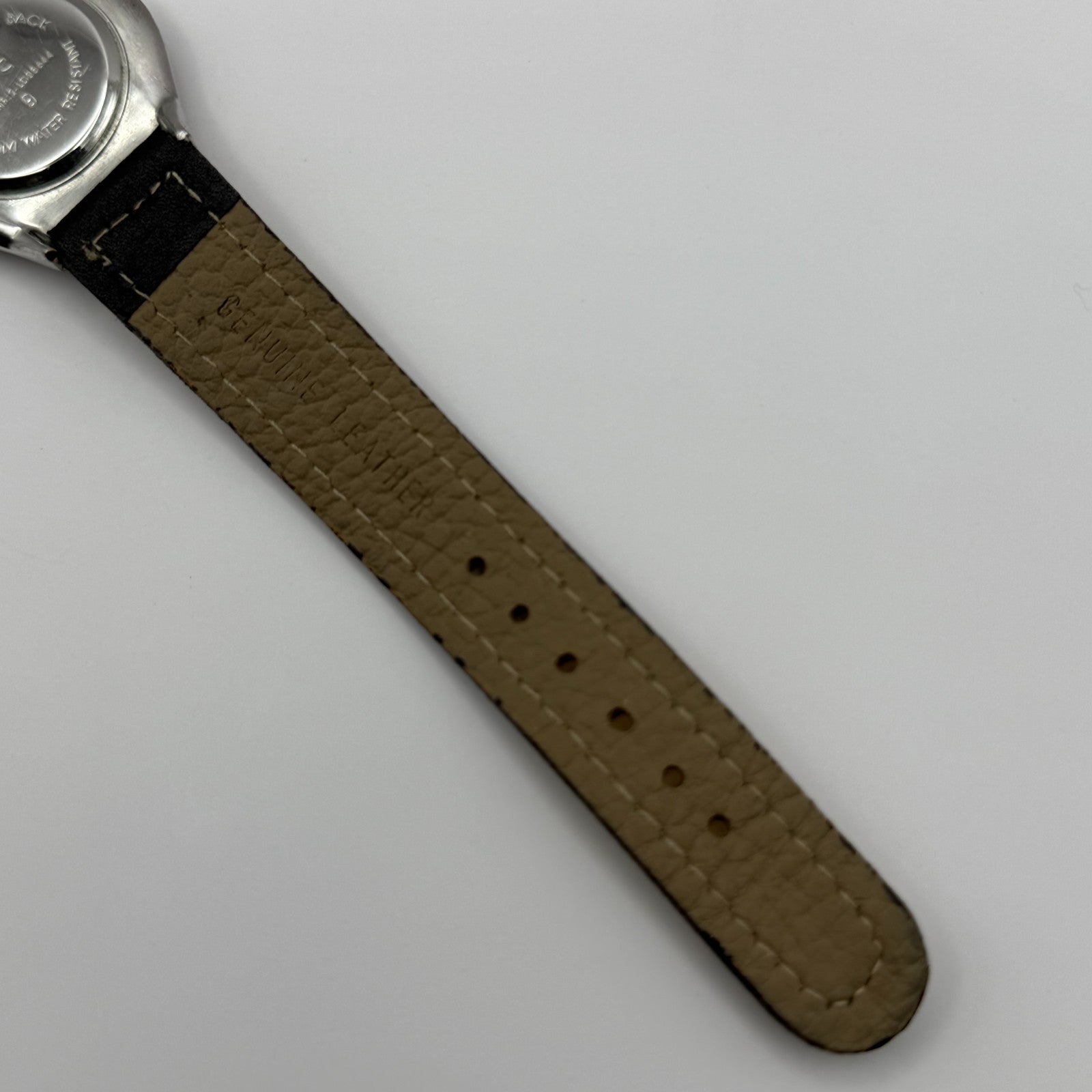 Scene Ladies Quartz Watch Black Dial Yellow Leather Strap Working 32mm