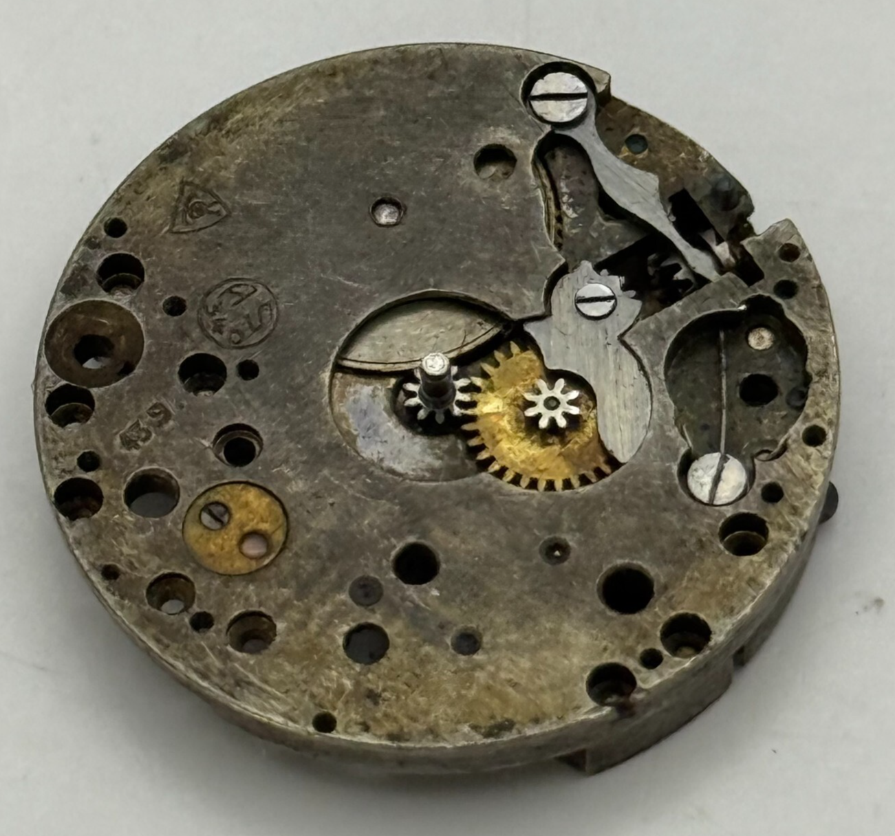 23.5mm Vintage AS 340 A Schild Partial Manual Wind Watch Movement PARTS REPAIR