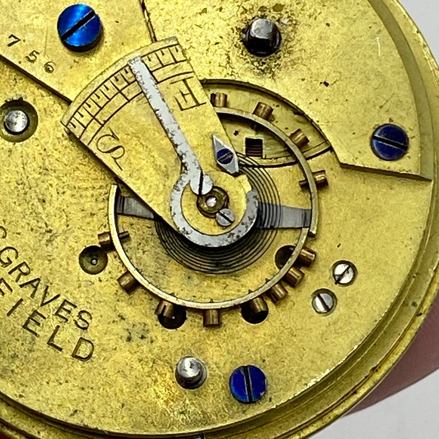 44.9mm Antique J G Graves The English Express Lever Pocket Watch Movement PARTS