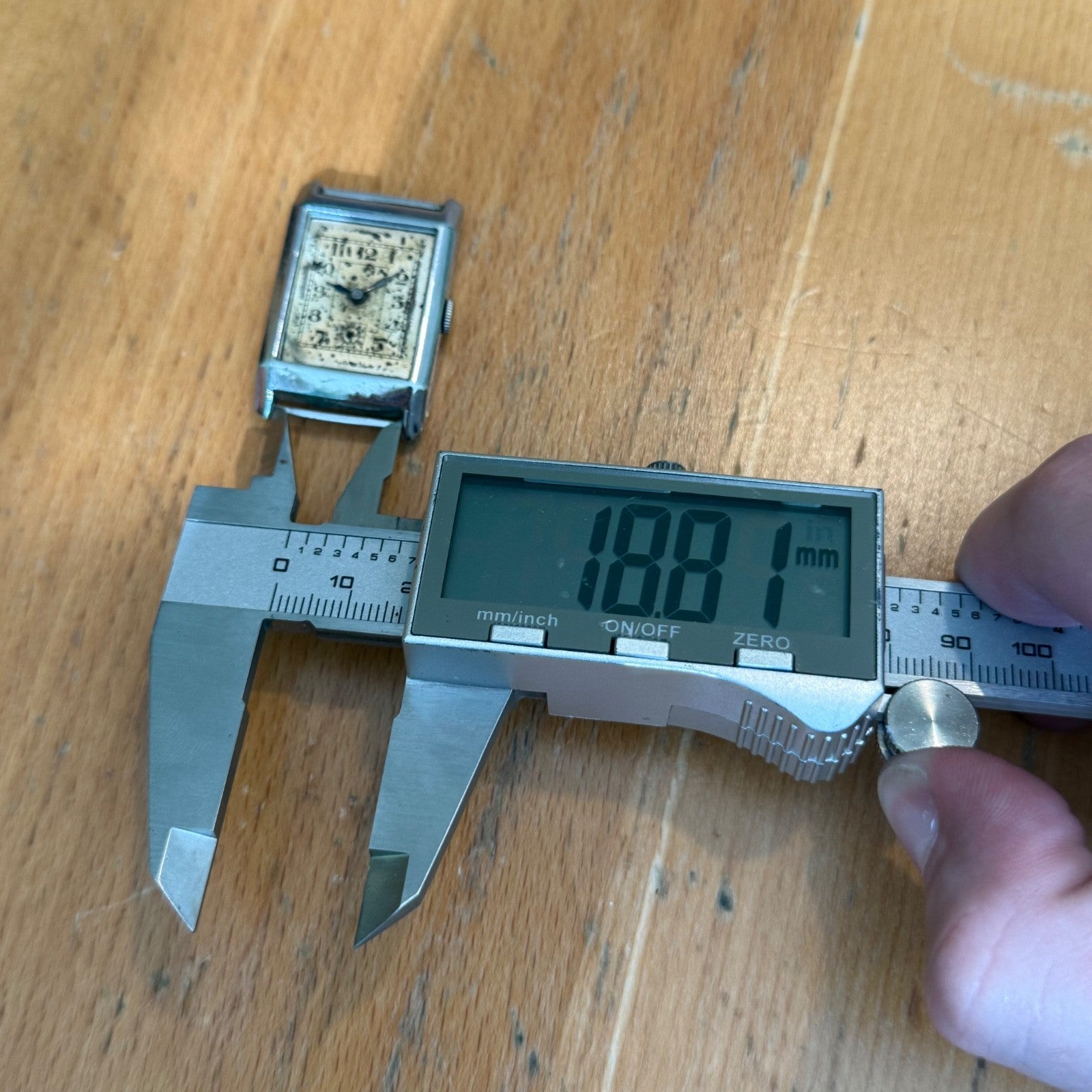 25mm Running Vintage Tank Watch PAT DRP Sub Seconds Manual Wind PARTS / REPAIR