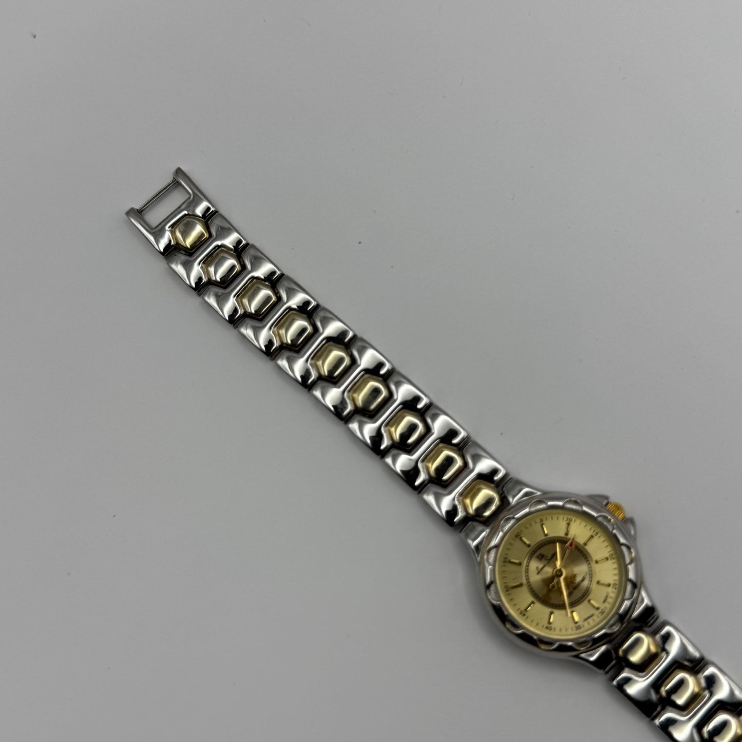 LS Louis Santini Ladies Quartz Watch Two Tone Bracelet Japan Working 24mm