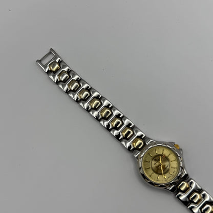 LS Louis Santini Ladies Quartz Watch Two Tone Bracelet Japan Working 24mm