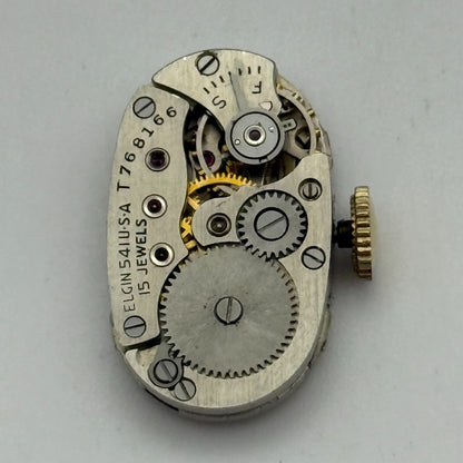 RUNNING 1945 Vintage 21/0s Elgin 541 Model 2 American Watch Movement FOR PARTS