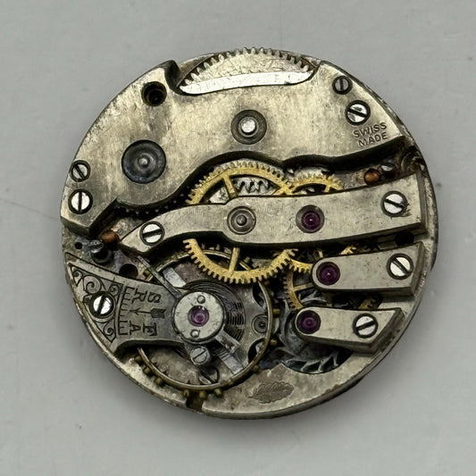 23.5mm Vintage Unidentified Leaf Mark Trench Watch Movement Manual Wind PARTS