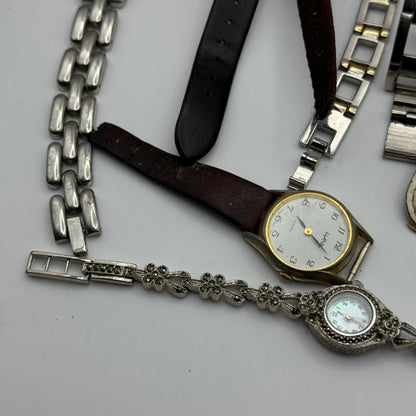 Bundle Of 16 Quartz Watches Modern / Vintage Untested Parts / Repair / Crafts