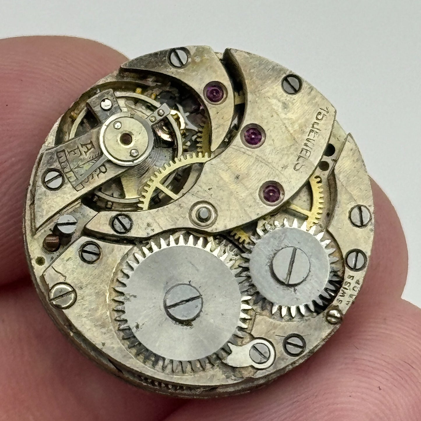 23.7mm 15 Jewels Swiss Porcelain Dial Trench Watch Movement Manual Wind PARTS