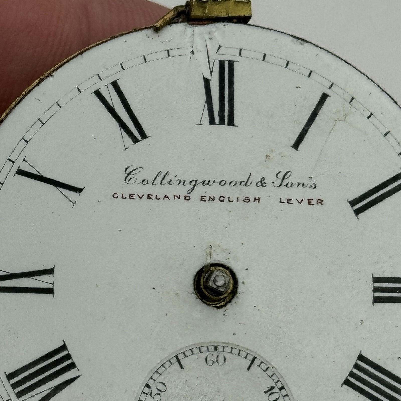 44.9mm Antique Collingwood & Son The Cleveland Pocket Watch Movement PARTS SPARE