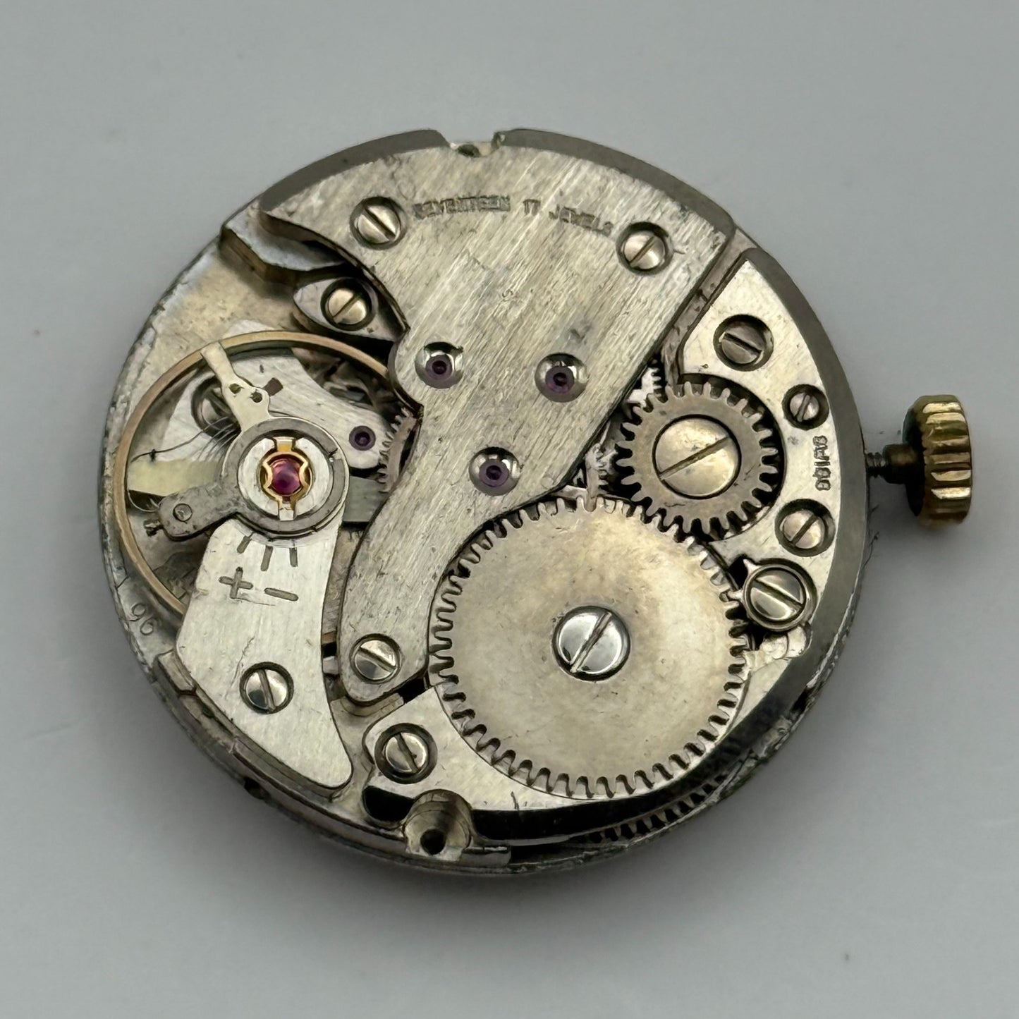 FHF ST 96 Watch Movement Avia Manual Wind Vintage Swiss Parts Repair 25.9mm